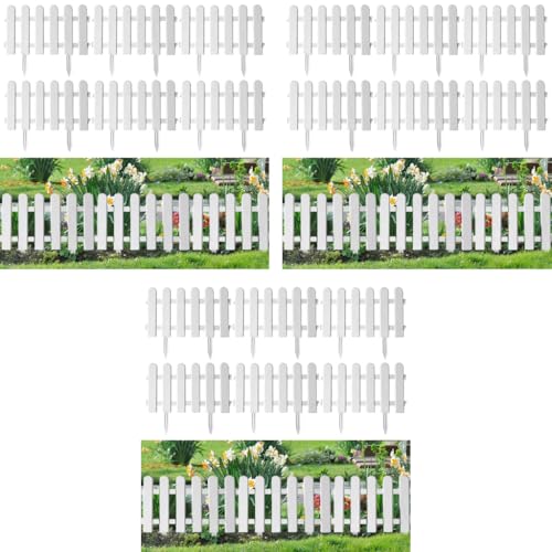 HASTHIP® 18PCS Garden Fence Outdoor Border 50x30cm Connectable Plant Partition Fences Decorative White PVC Decor for Flower Bed Green House Porch HASTHIP® 18PCS Garden Fence Outdoor Border 50x30cm Connectable Plant Partition Fences Decorative White PVC Decor for Flower Bed Green House Porch
